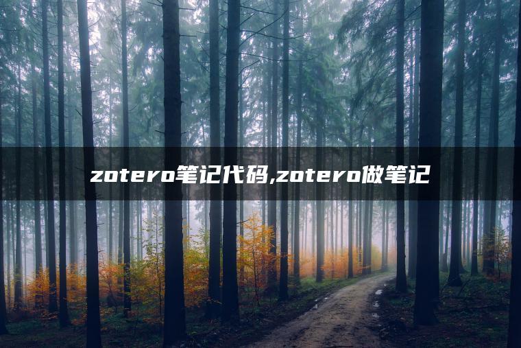 zotero笔记代码,zotero做笔记