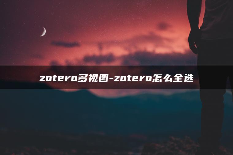 zotero多视图-zotero怎么全选