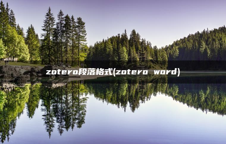 zotero段落格式(zotero word)