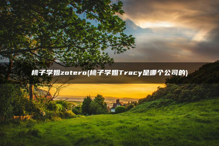 桃子学姐zotero(桃子学姐Tracy是哪个公司的)