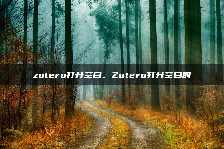 zotero打开空白、Zotero打开空白的
