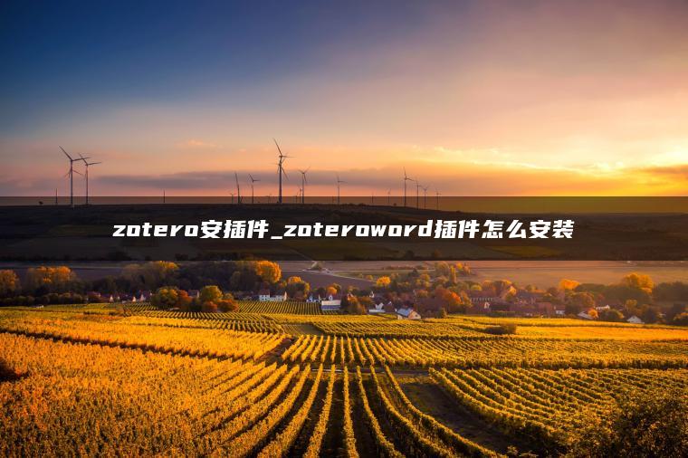 zotero安插件_zoteroword插件怎么安装