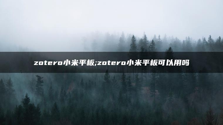 zotero小米平板;zotero小米平板可以用吗