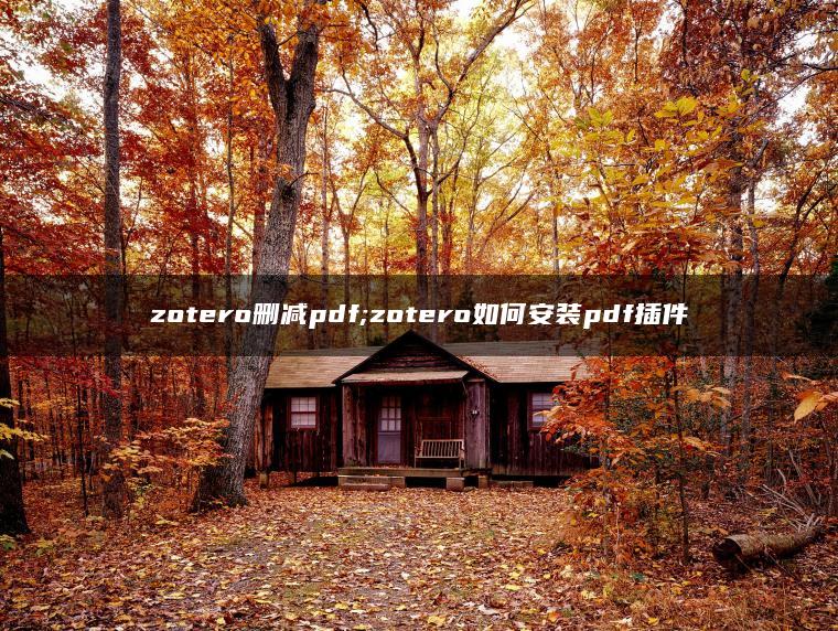 zotero删减pdf;zotero如何安装pdf插件