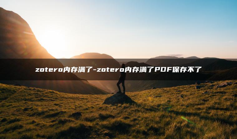 zotero内存满了-zotero内存满了PDF保存不了