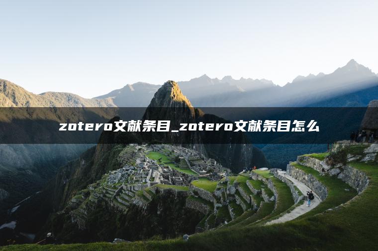 zotero文献条目_zotero文献条目怎么