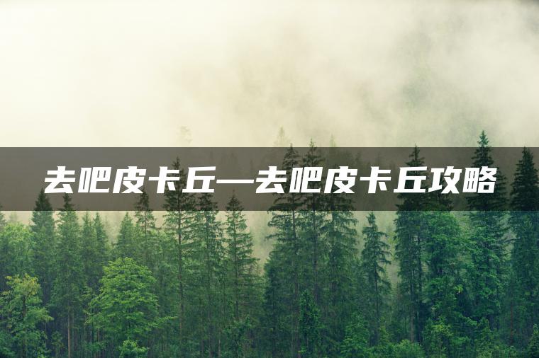 去吧皮卡丘—去吧皮卡丘攻略