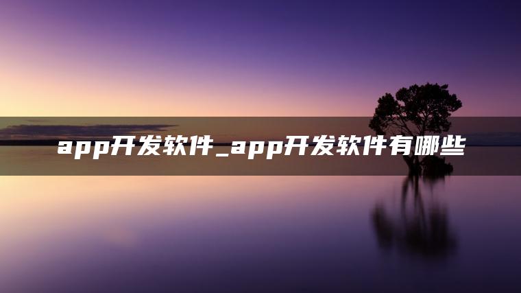 app开发软件_app开发软件有哪些
