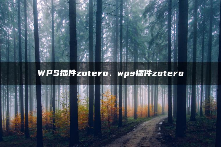 WPS插件zotero、wps插件zotero