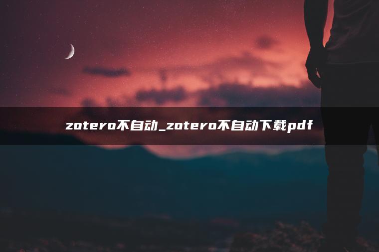 zotero不自动_zotero不自动下载pdf