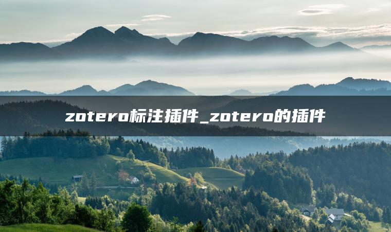 zotero标注插件_zotero的插件