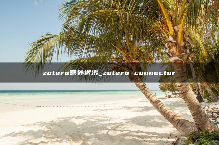 zotero意外退出_zotero connector