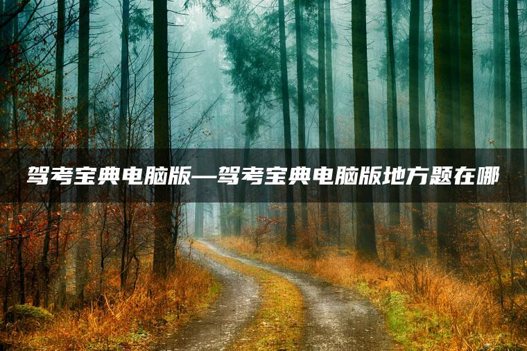 驾考宝典电脑版—驾考宝典电脑版地方题在哪