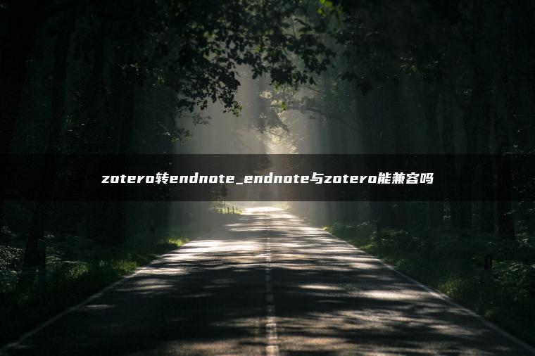 zotero转endnote_endnote与zotero能兼容吗