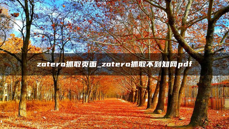 zotero抓取页面_zotero抓取不到知网pdf