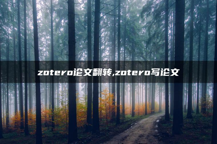 zotero论文翻转,zotero写论文