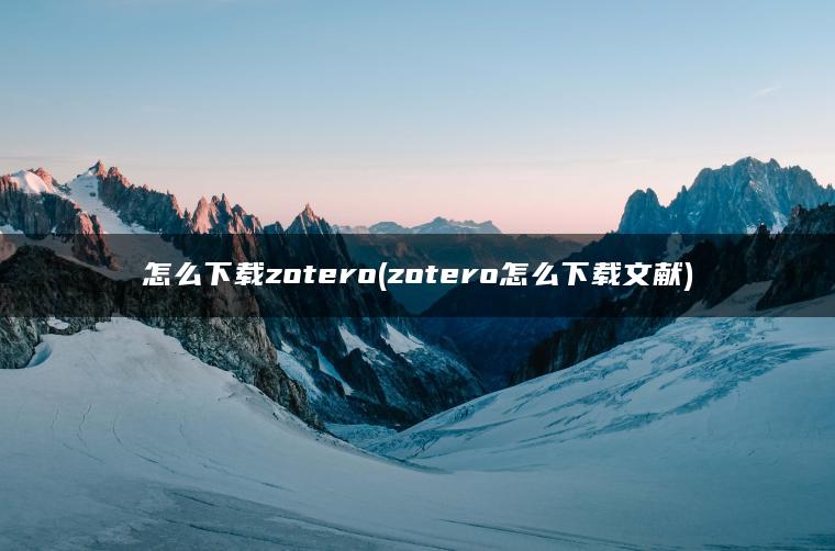 怎么下载zotero(zotero怎么下载文献)
