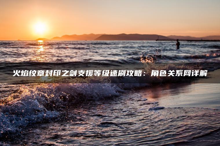 火焰纹章封印之剑支援等级速刷攻略：角色关系网详解