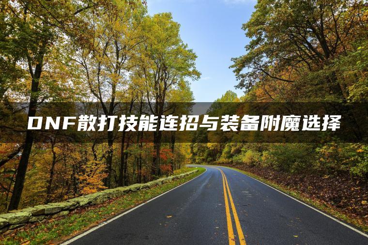 DNF散打技能连招与装备附魔选择