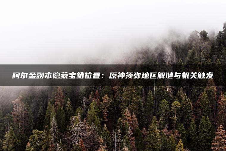 阿尔金副本隐藏宝箱位置：原神须弥地区解谜与机关触发