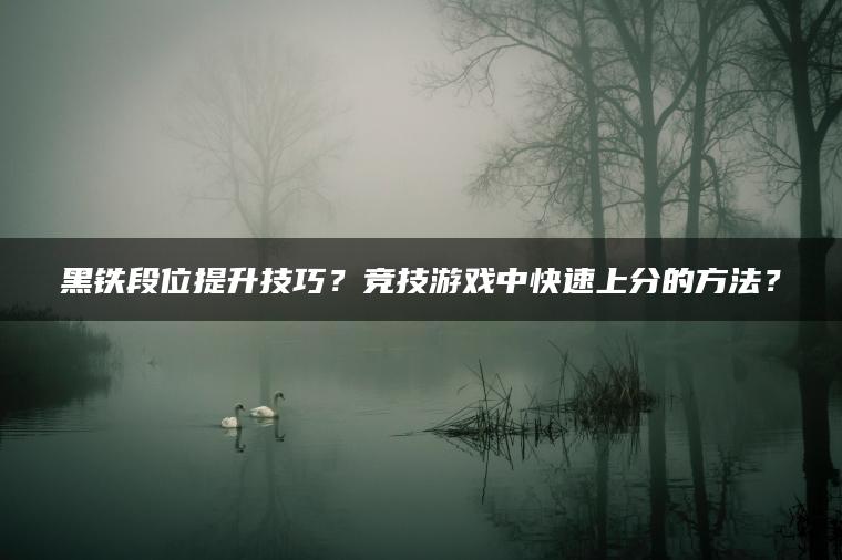 黑铁段位提升技巧？竞技游戏中快速上分的方法？