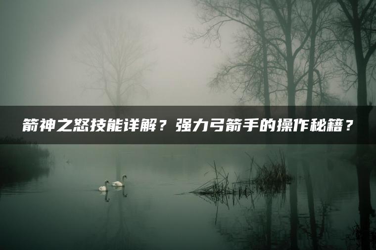 箭神之怒技能详解？强力弓箭手的操作秘籍？