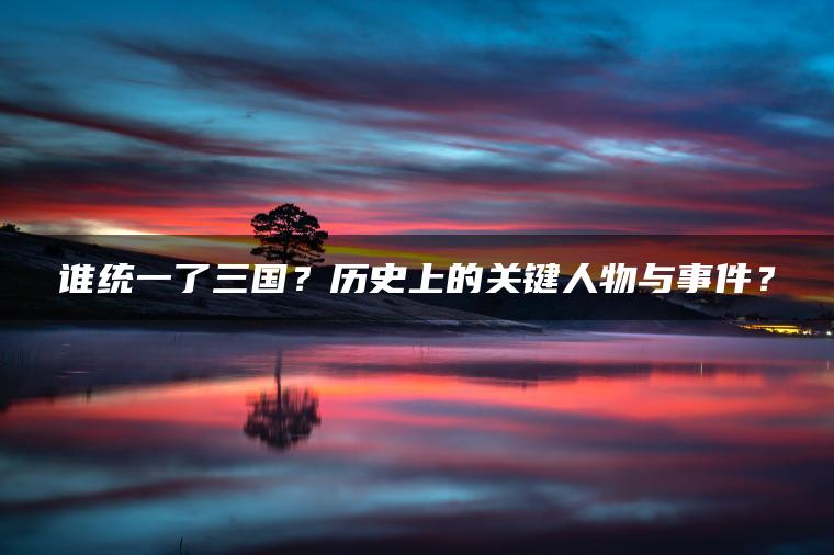 谁统一了三国？历史上的关键人物与事件？
