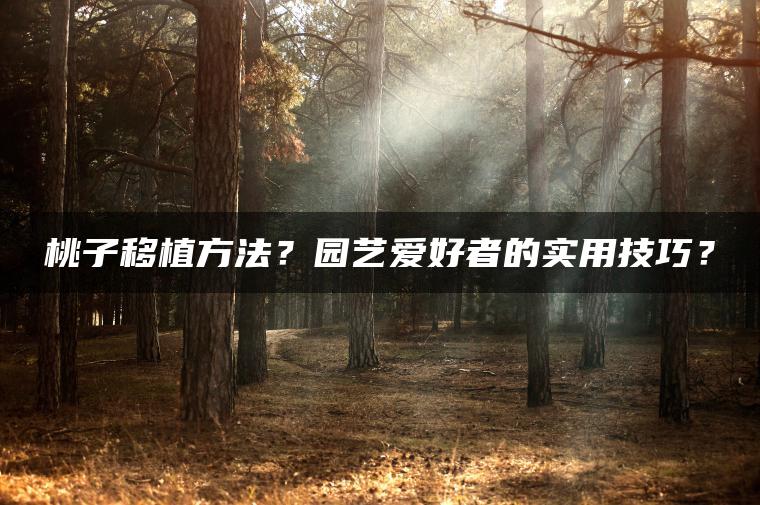 桃子移植方法？园艺爱好者的实用技巧？