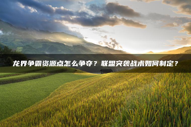 龙界争霸资源点怎么争夺？联盟突袭战术如何制定？